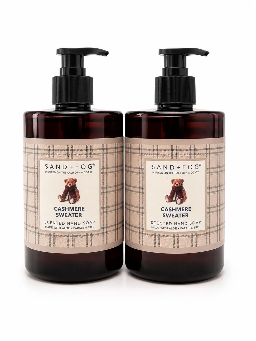 Sand + Fog Cashmere Sweater Scented Hand Soap Set of 2 Teddy Bear